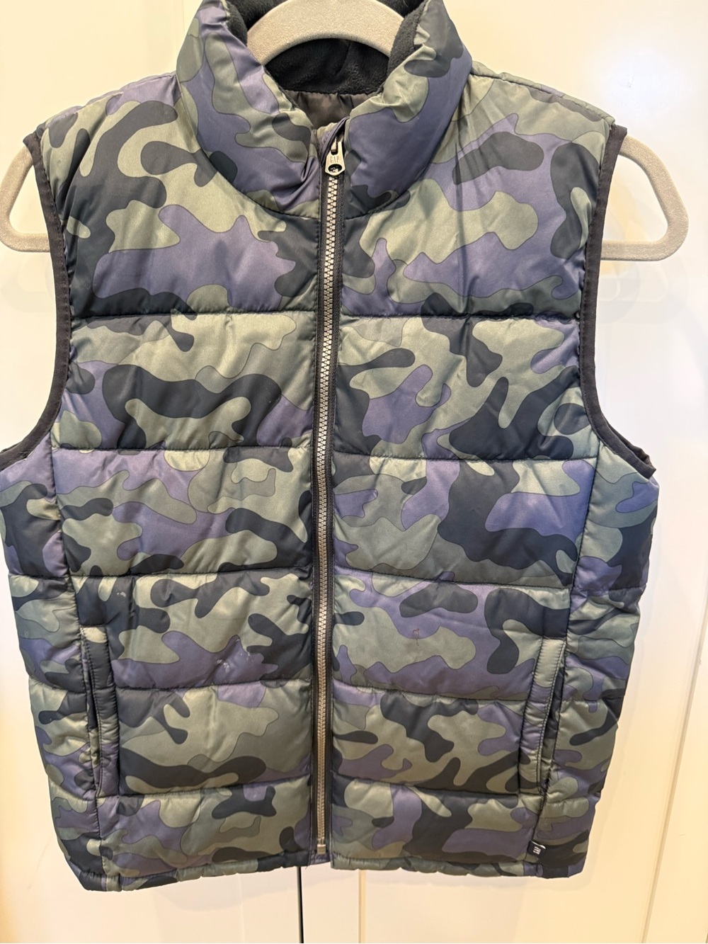 Big Kids Camouflage Puffer Vest - Green Camo